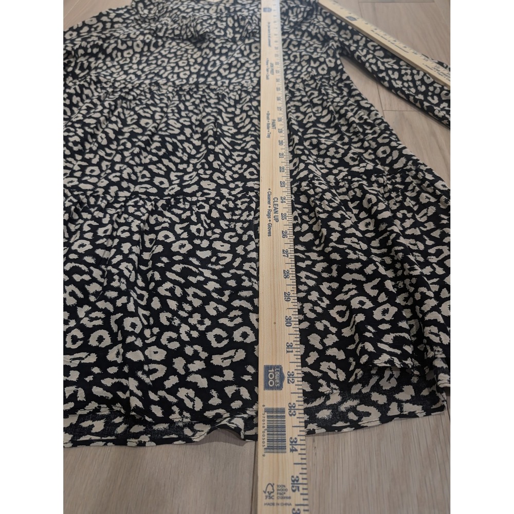 Zara Leopard Print Loose Tiered Babydoll Indie Sleeze Mini Dress M - Picture 12 of 16